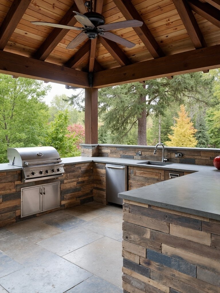 rustic outdoor kitchen design
