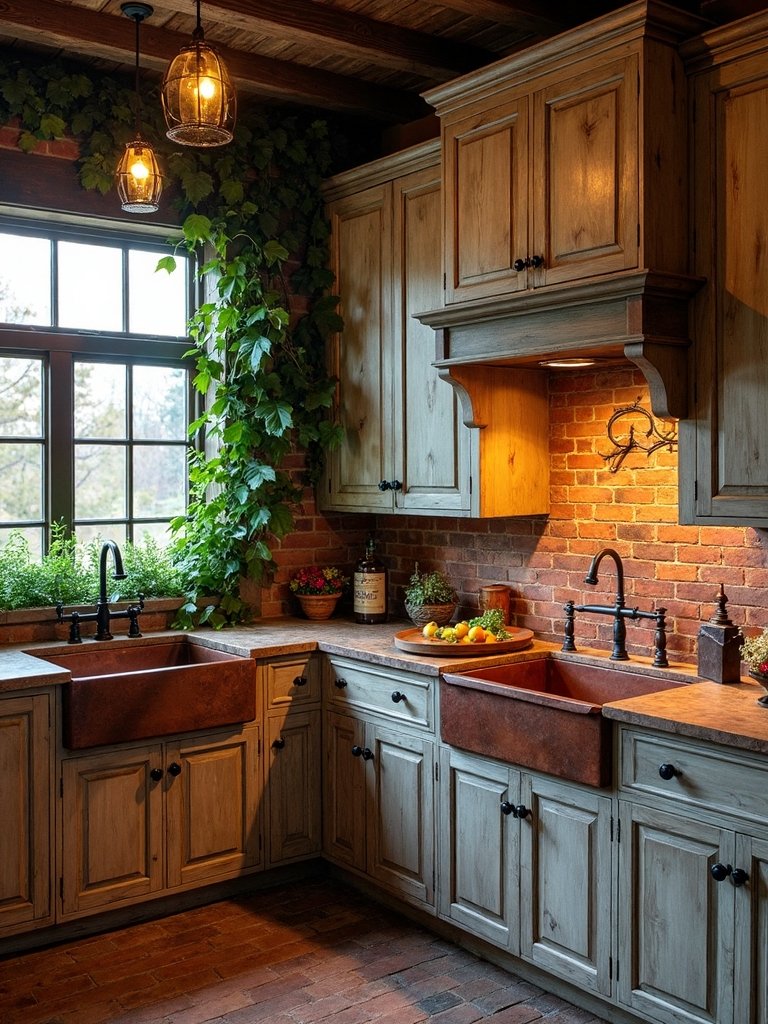 rustic outdoor kitchen with salvaged materials