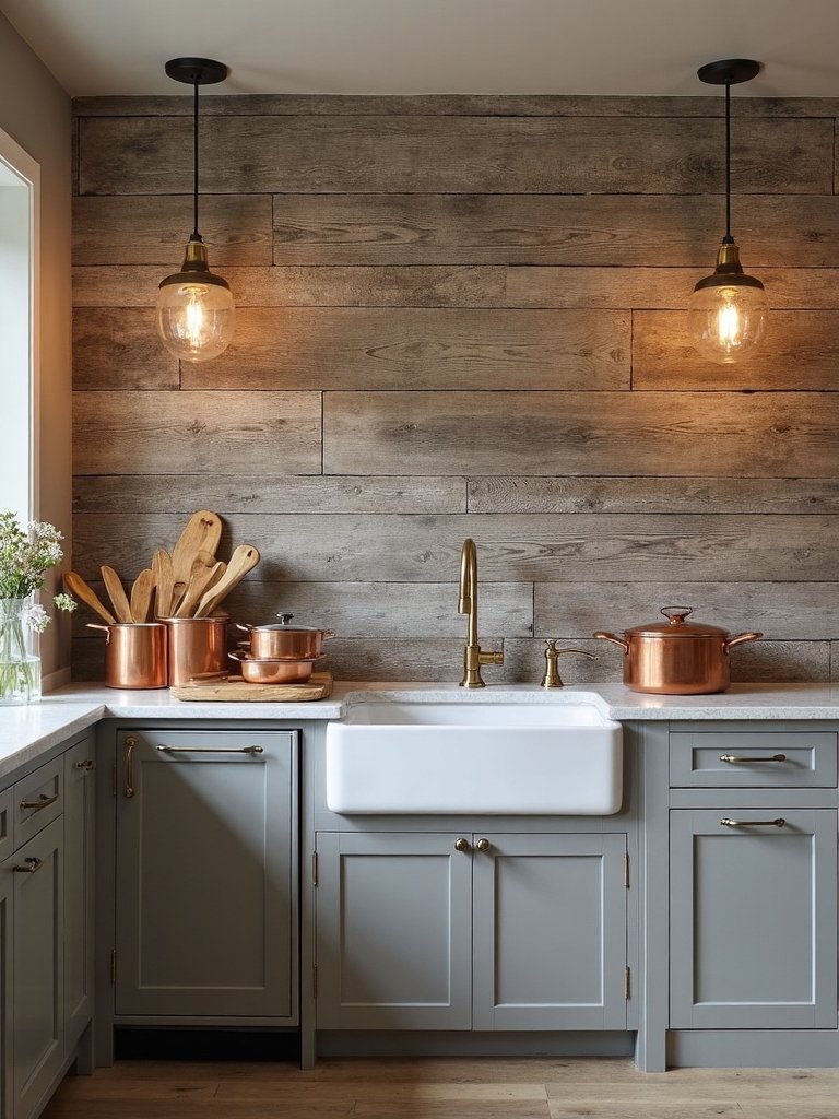 rustic timeless textured kitchen wall treatments