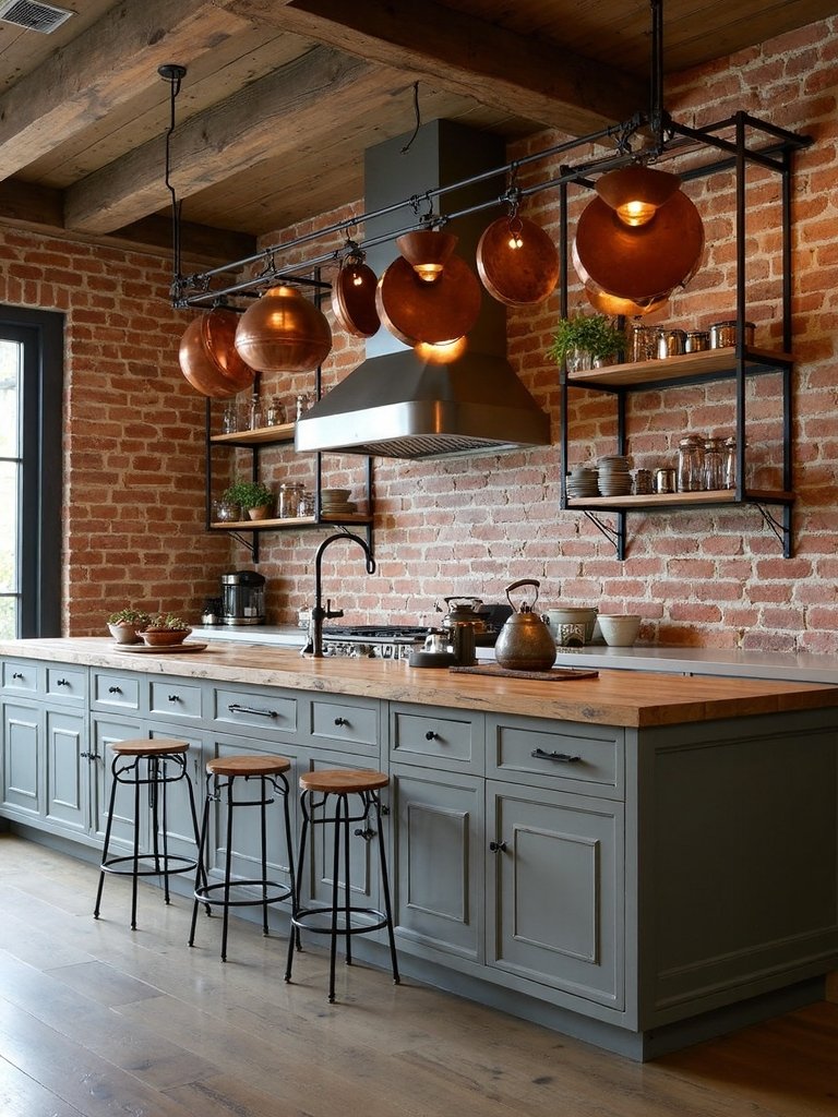 rustic wood and metal contrast