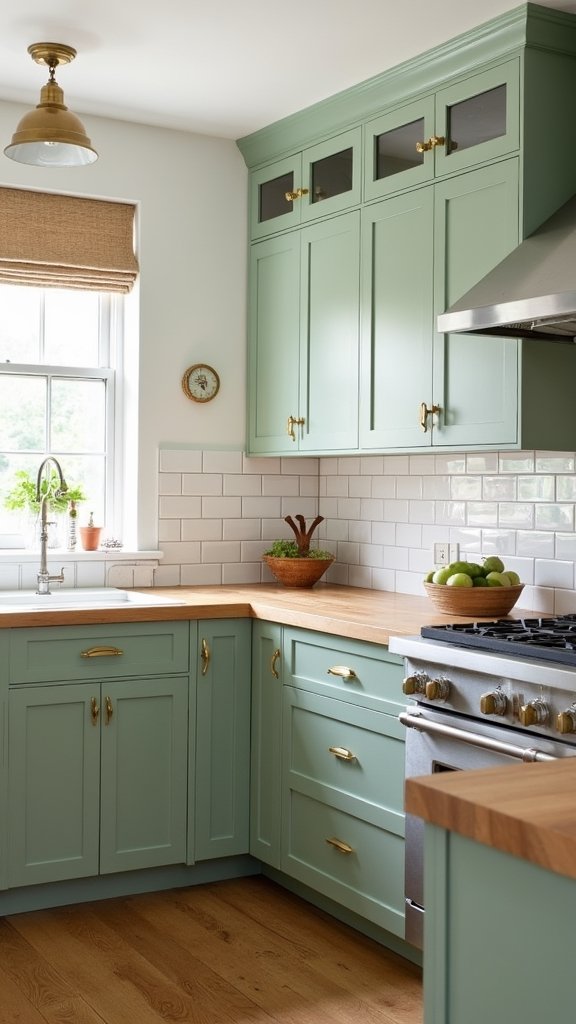 sage green farmhouse kitchen