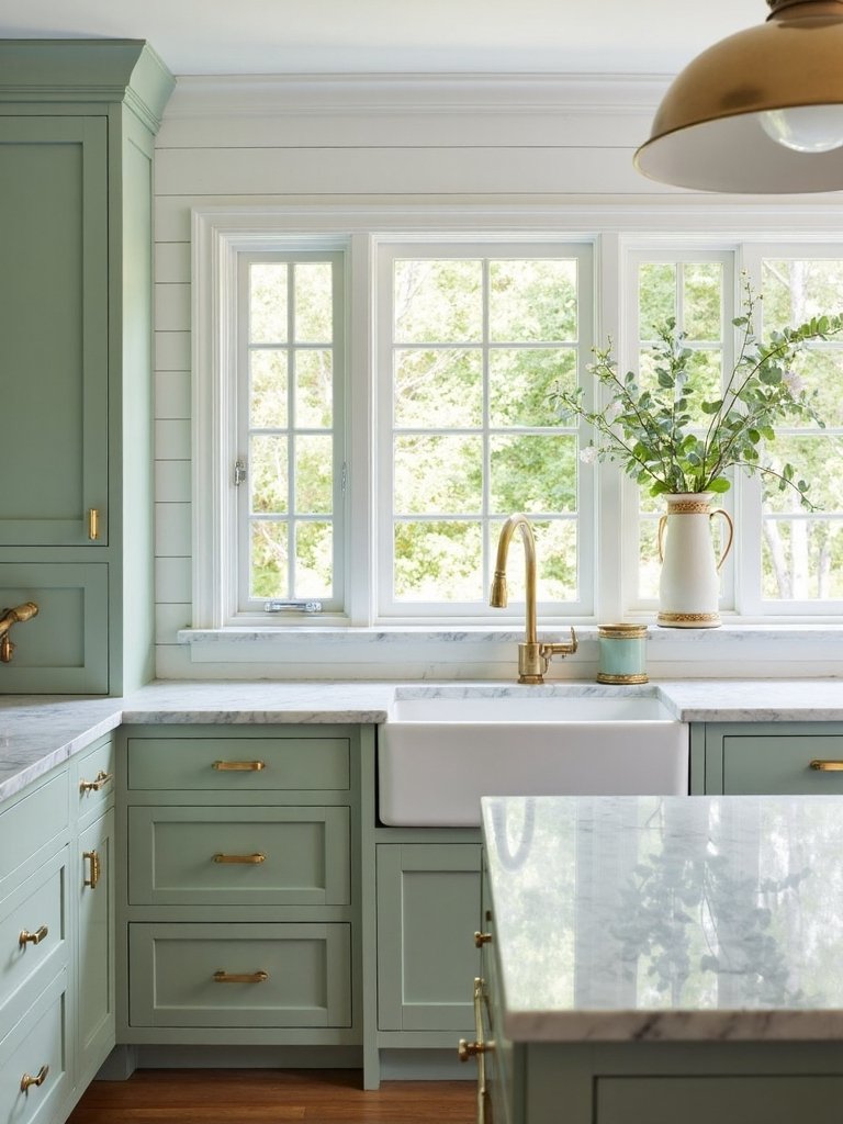 serene coastal kitchen color schemes