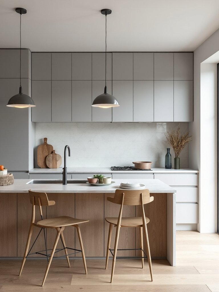 serene scandinavian grey kitchen