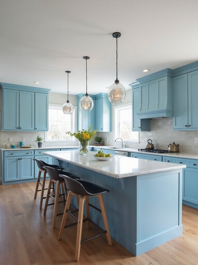 sky blue kitchen centerpiece