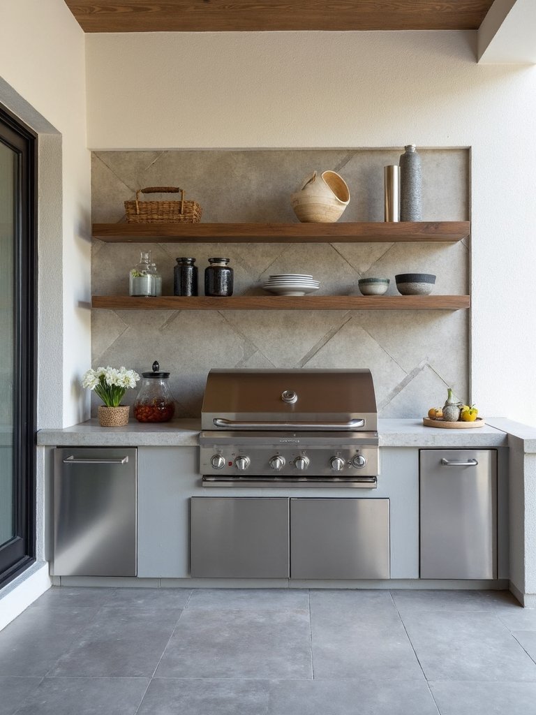 sleek functional outdoor cooking