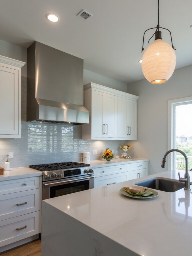 sleek glass backsplash elegance