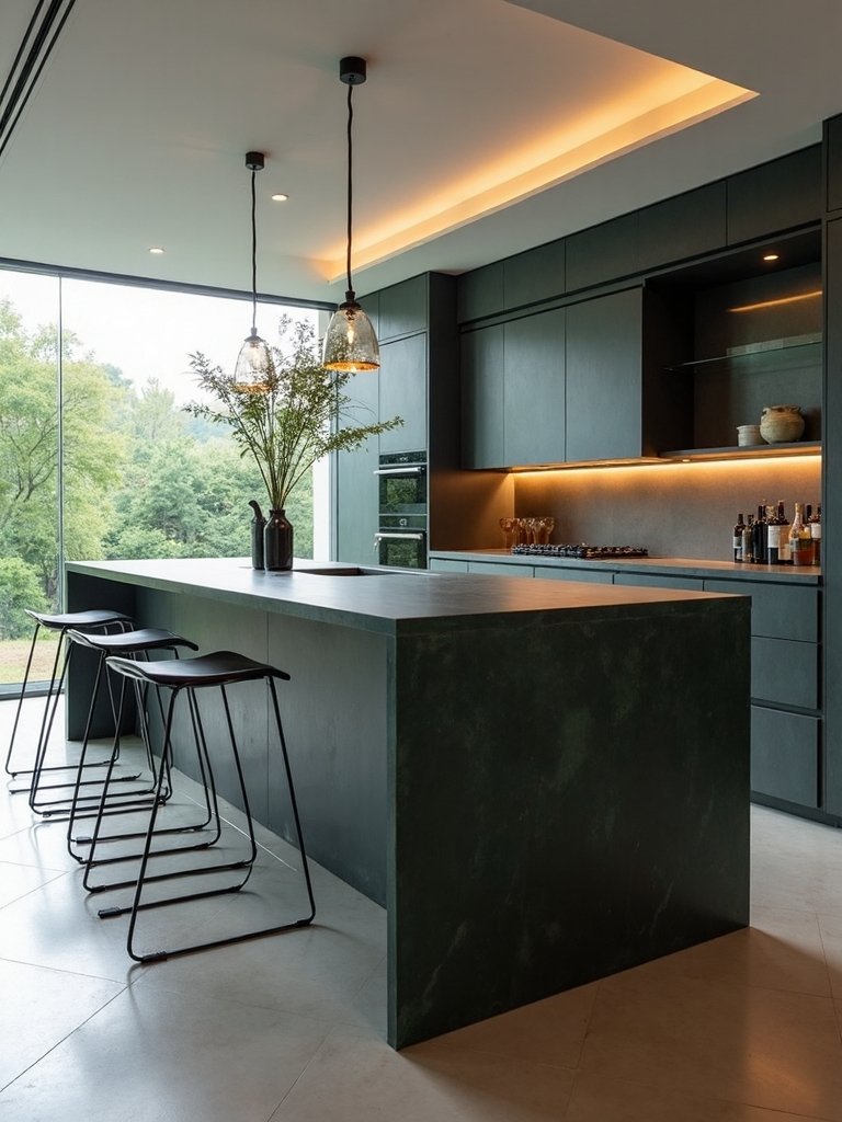 sleek green slate centerpiece