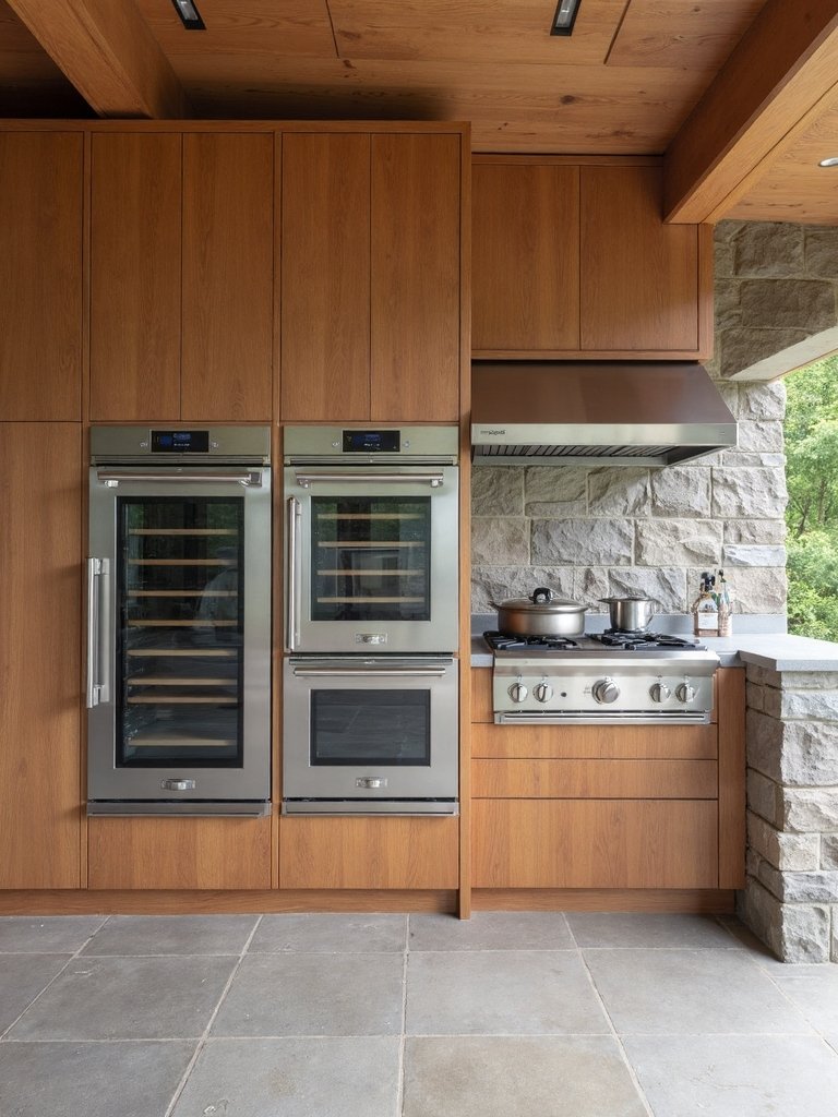 sleek hidden outdoor appliances