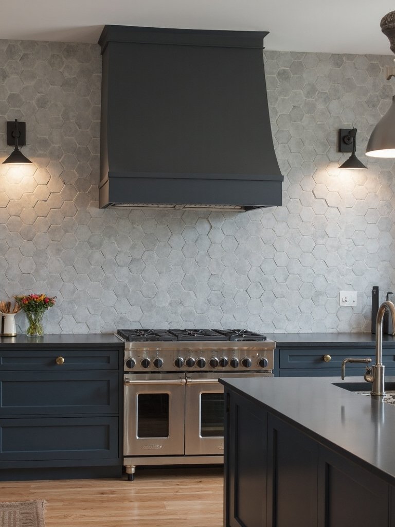 sleek sophisticated industrial concrete kitchen backsplash