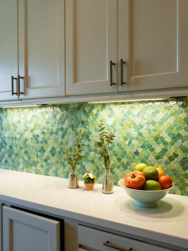 soothing nature inspired kitchen backsplash tiles