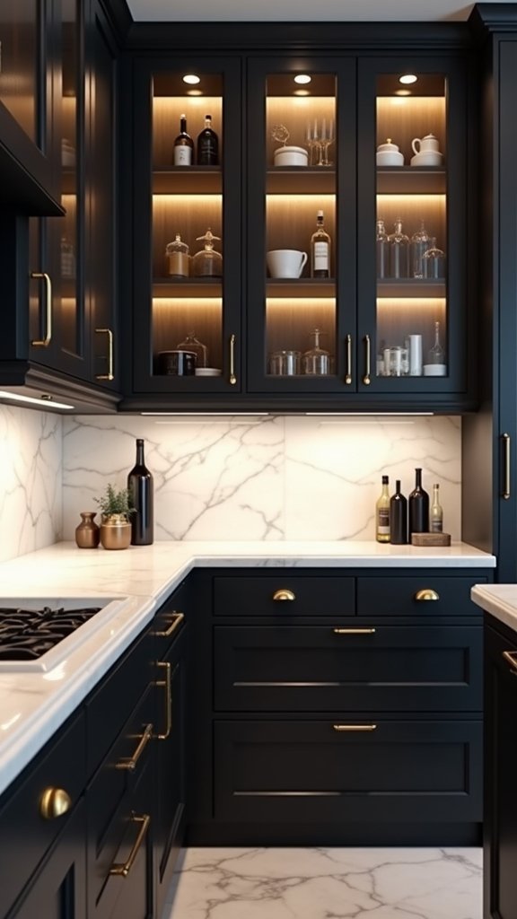 sophisticated modern black cabinets