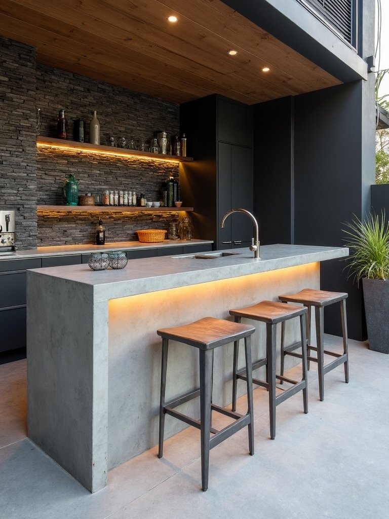 sophisticated outdoor bar setups