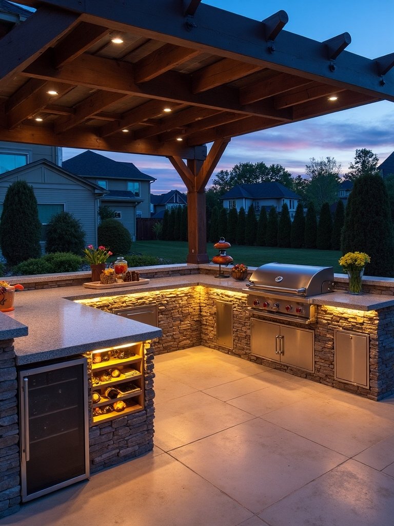 sophisticated outdoor kitchen technology integration