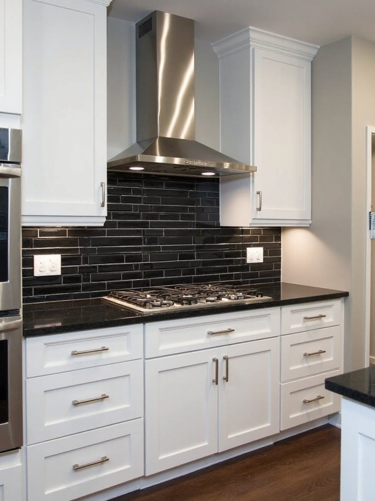 sophisticated textured black tile combinations