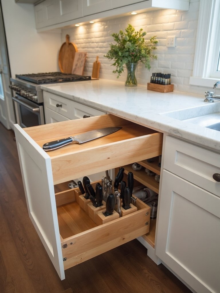 space saving cutting board storage
