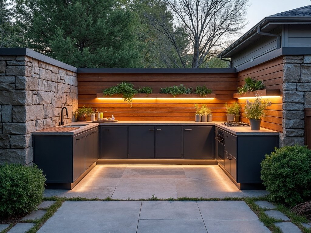 space saving outdoor kitchen design