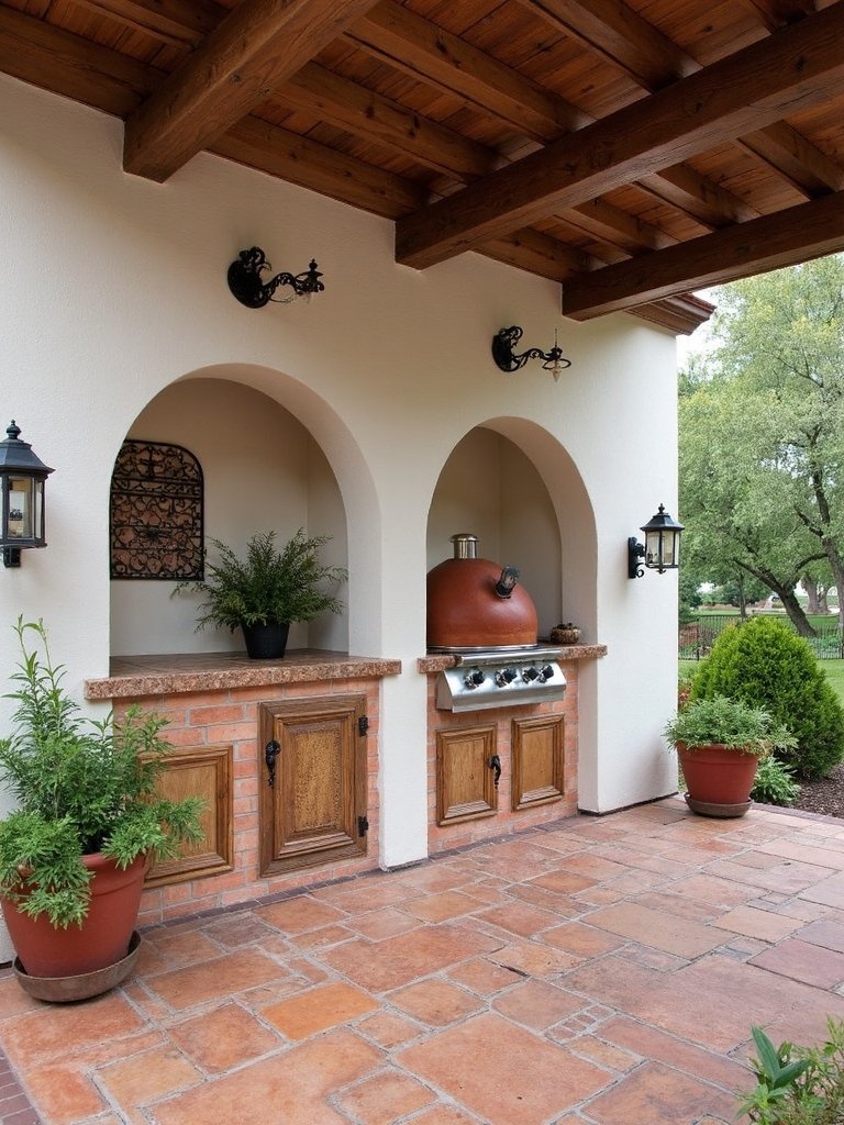 spanish revival outdoor kitchen