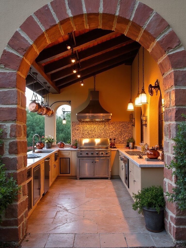 spanish style outdoor kitchen