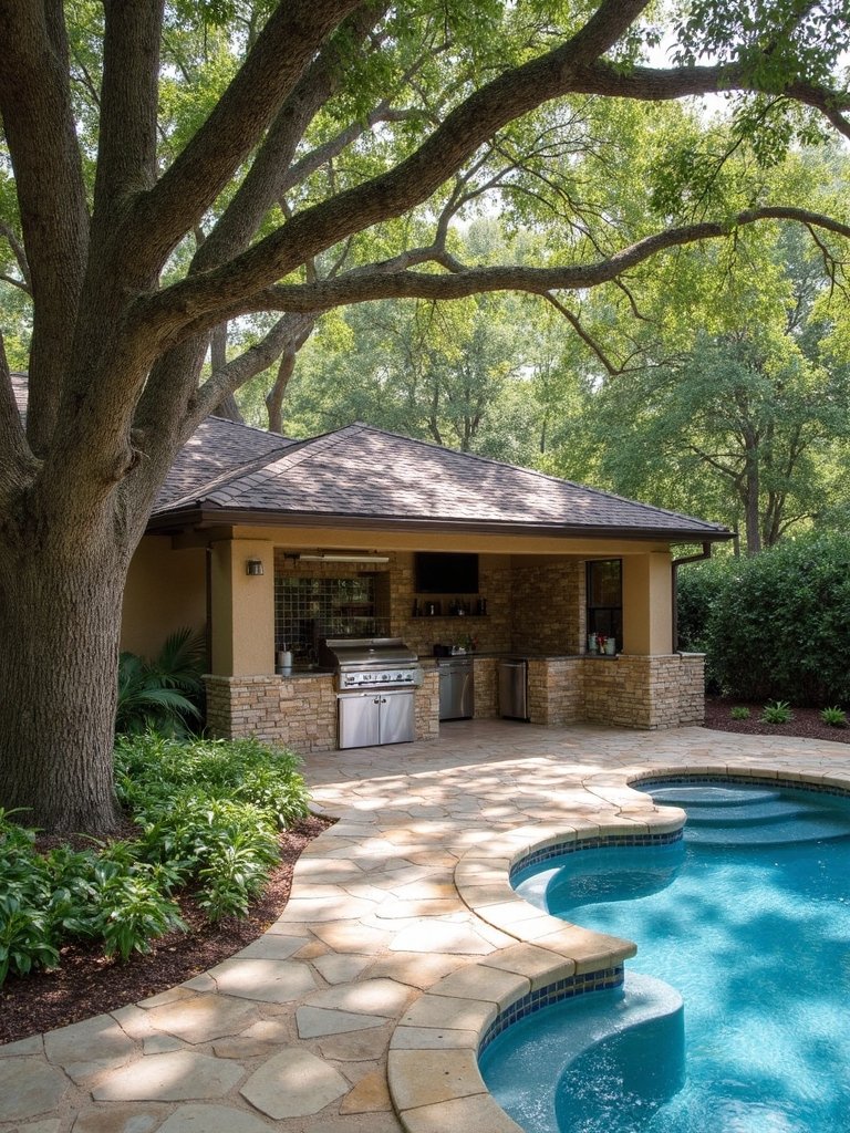strategic outdoor kitchen placement