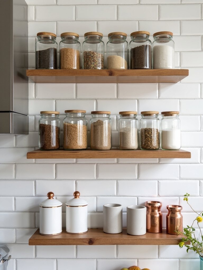 streamlined spice storage kitchen decor