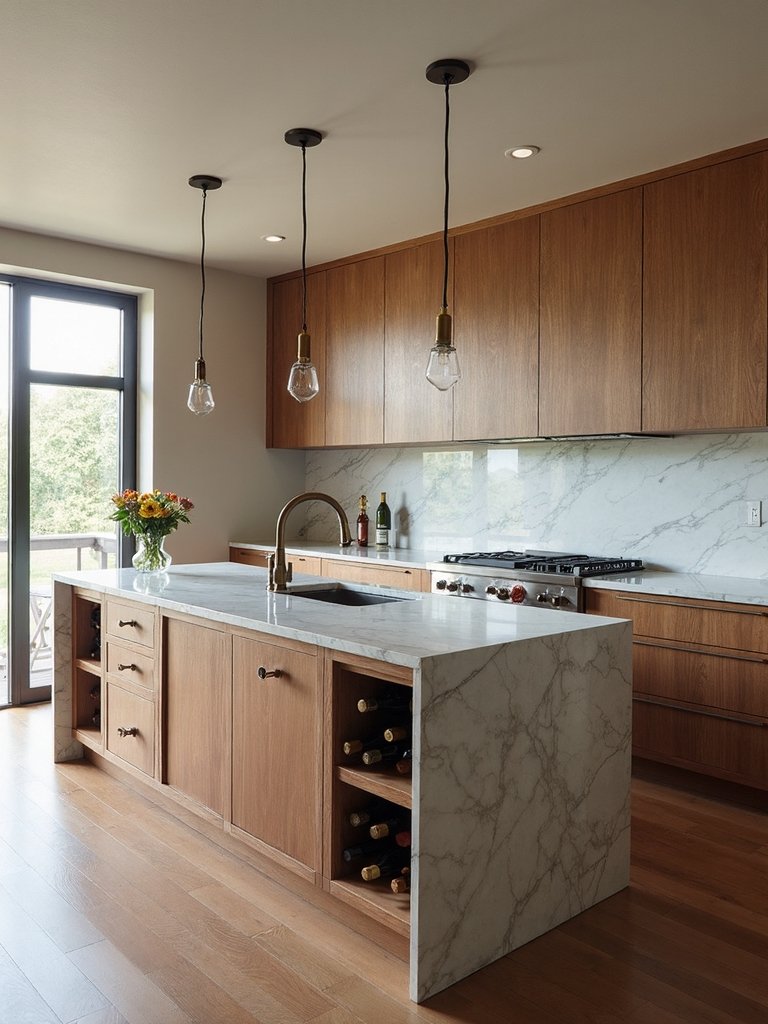 striking paneled kitchen islands