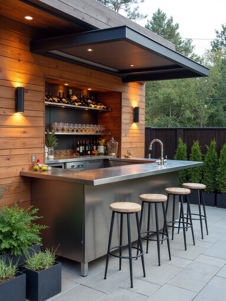 stylish compact outdoor bar