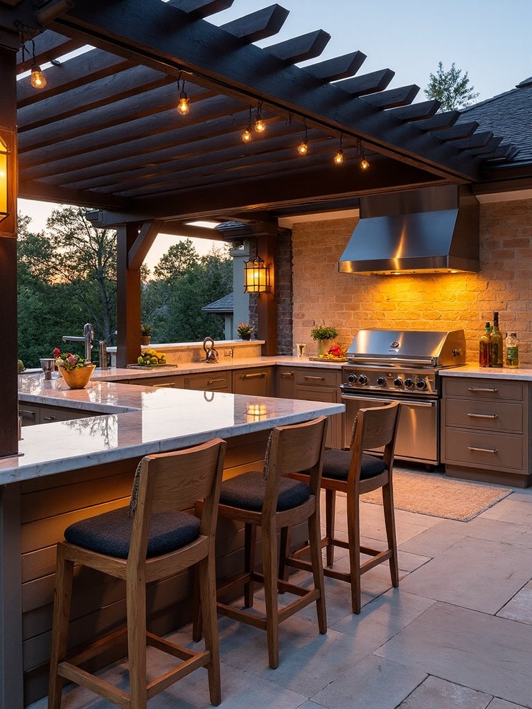 stylish outdoor bar and bbq