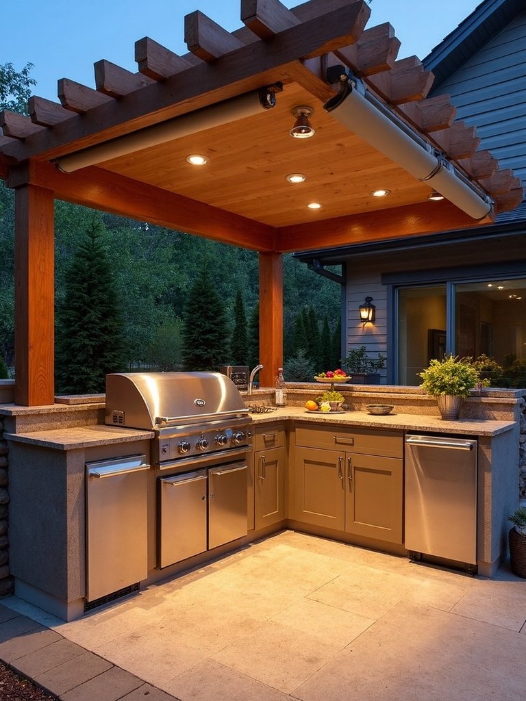 stylish outdoor kitchen shelters