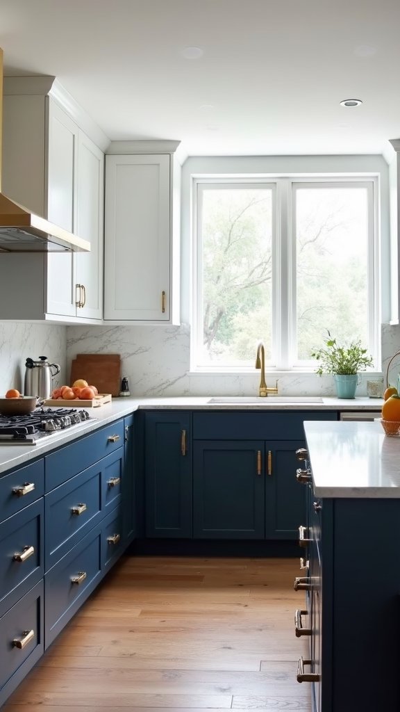 stylish two tone cabinet combinations