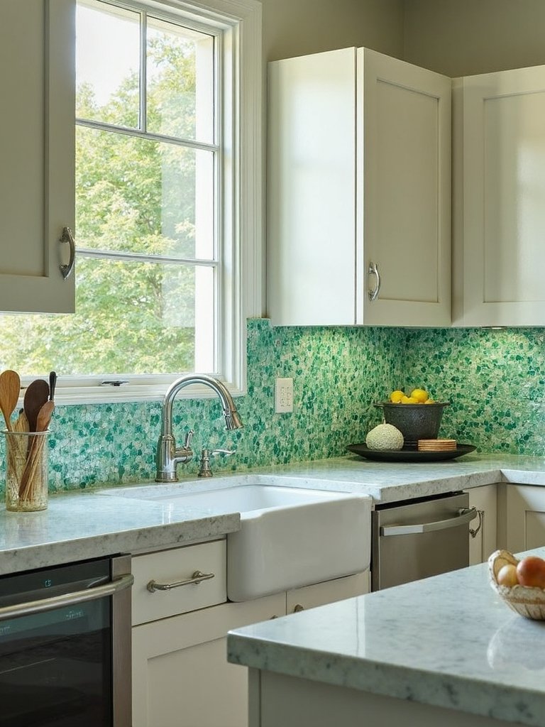 sustainable eco friendly glass backsplash tiles
