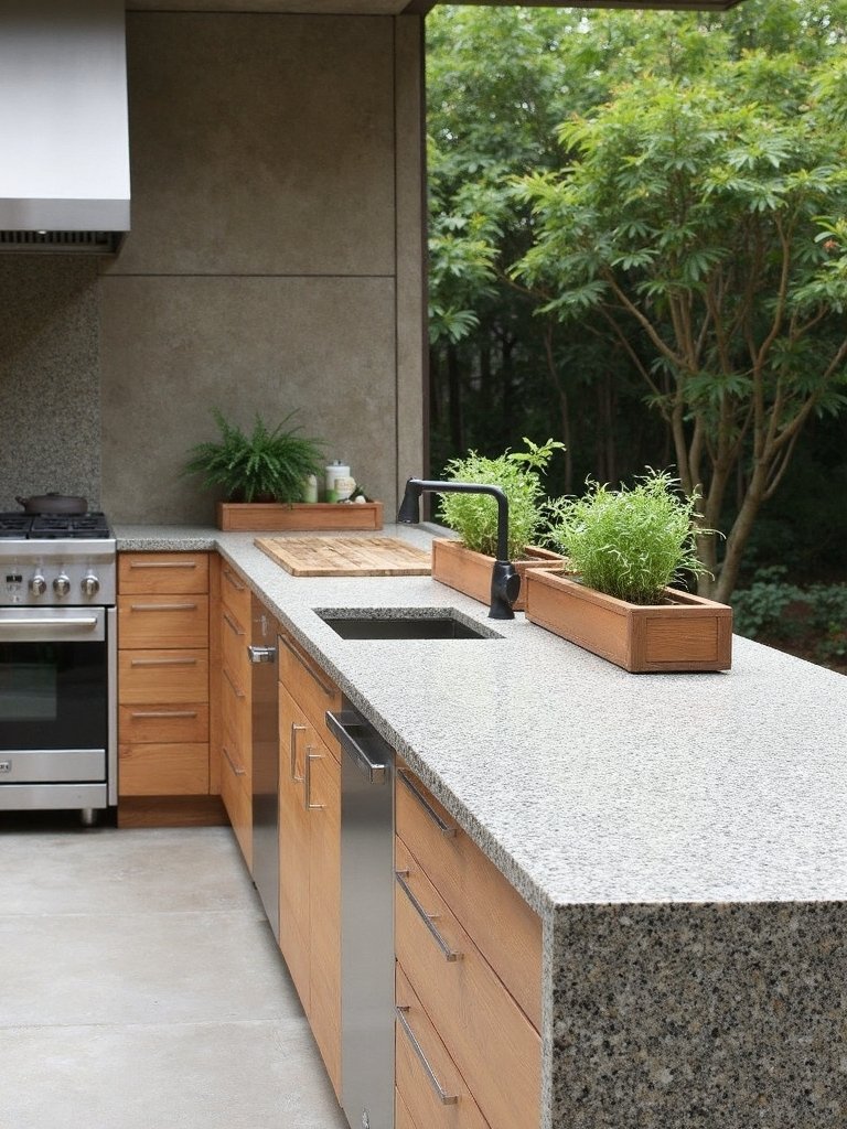 sustainable outdoor kitchen materials