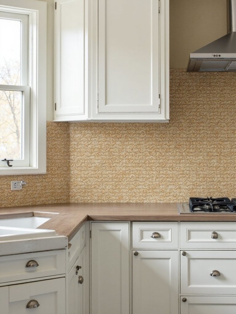 textural bohemian kitchen backsplash tiles