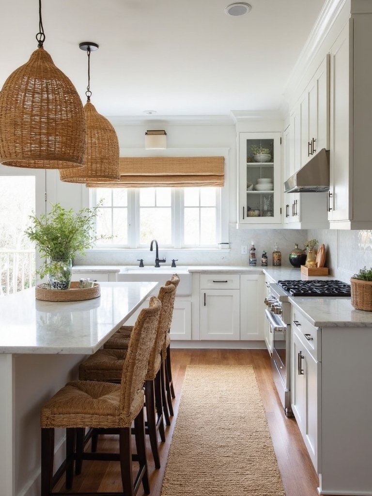 textural woven kitchen design elements