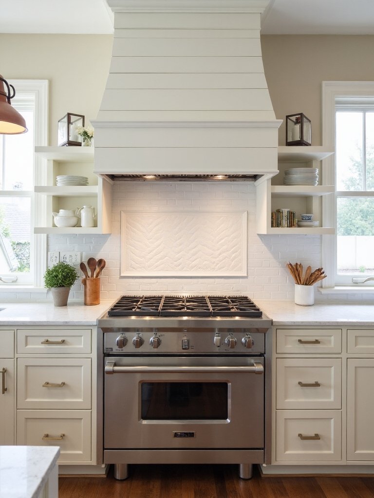timeless farmhouse shiplap range hood