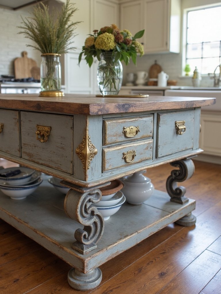timeless functional antique kitchen centerpiece