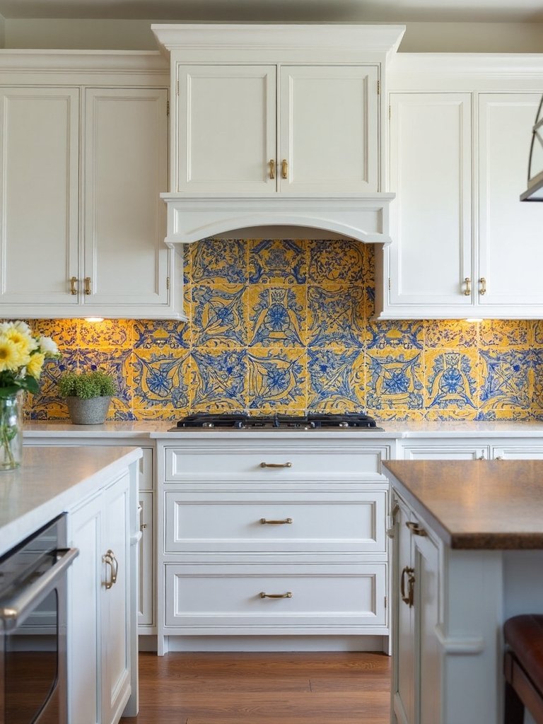 timeless spanish artisanal kitchen backsplash tiles