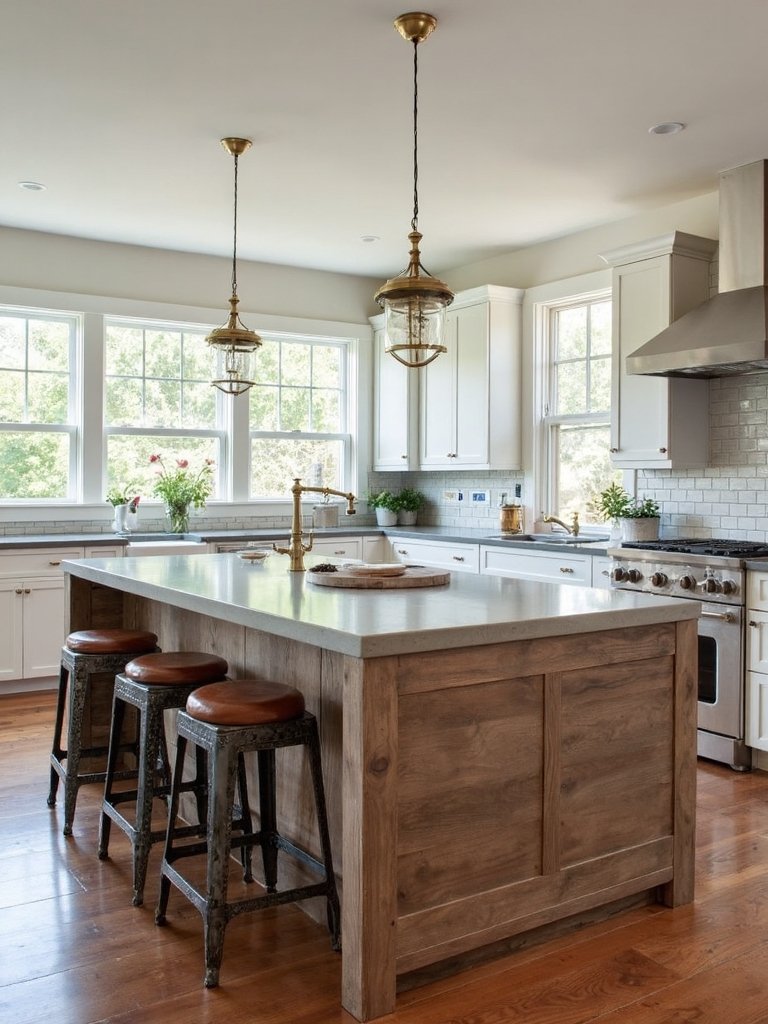 transitional multi material kitchen island designs