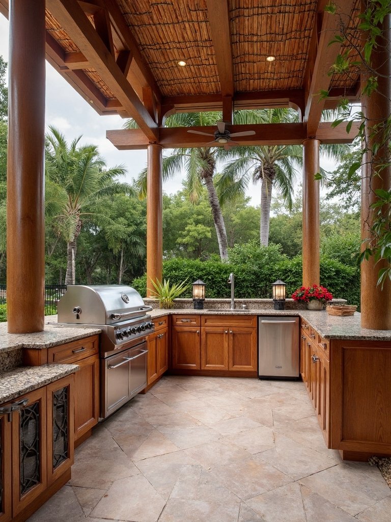 tropical outdoor cooking retreat
