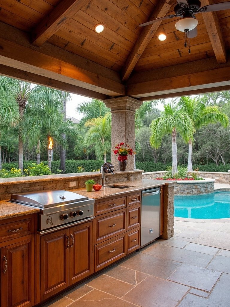 tropical outdoor kitchen oasis