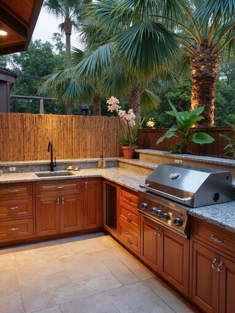 tropical teak outdoor paradise