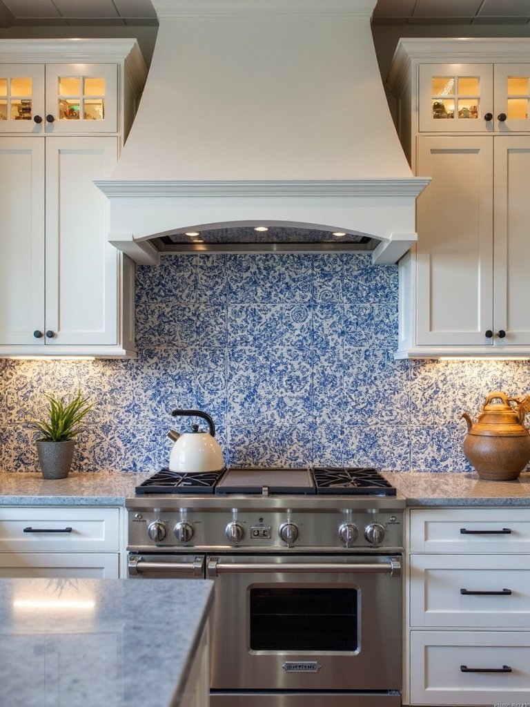 unique artistic kitchen tiles