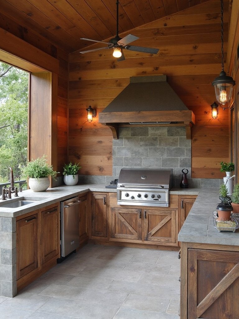 upcycled outdoor kitchen materials