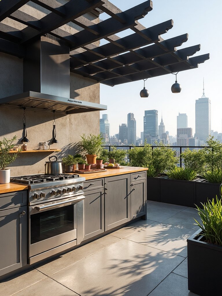 urban rooftop kitchen retreat