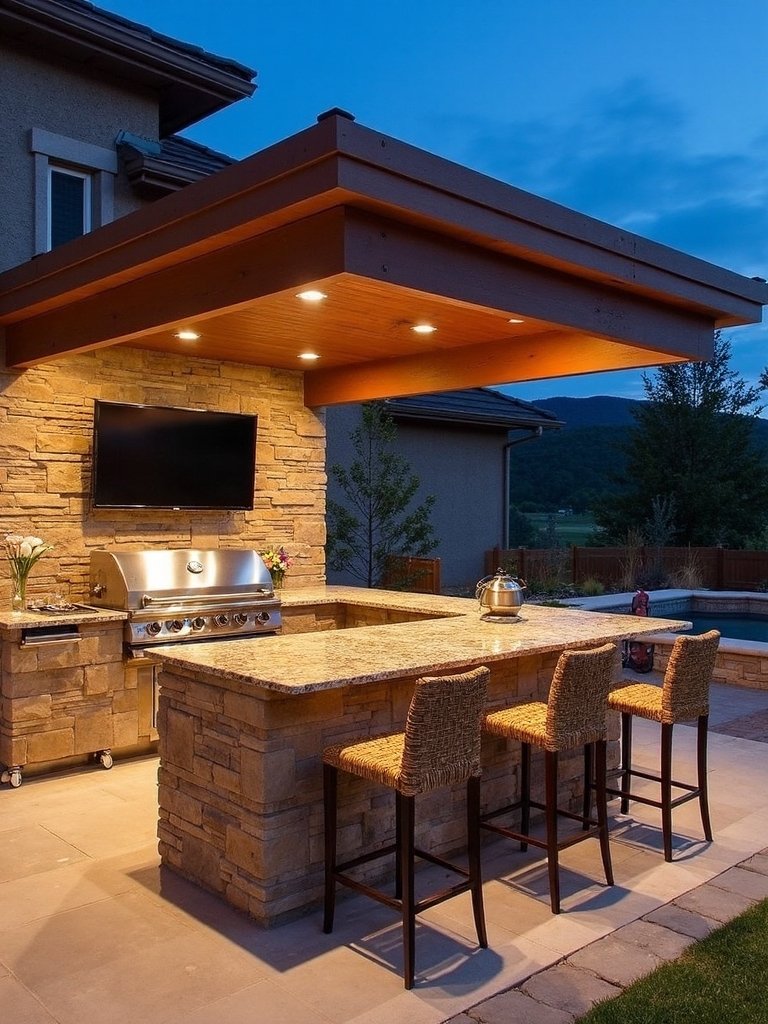 versatile l shaped bbq island