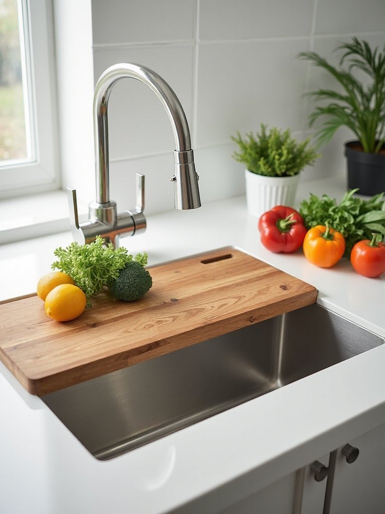 versatile over the sink cutting board solution