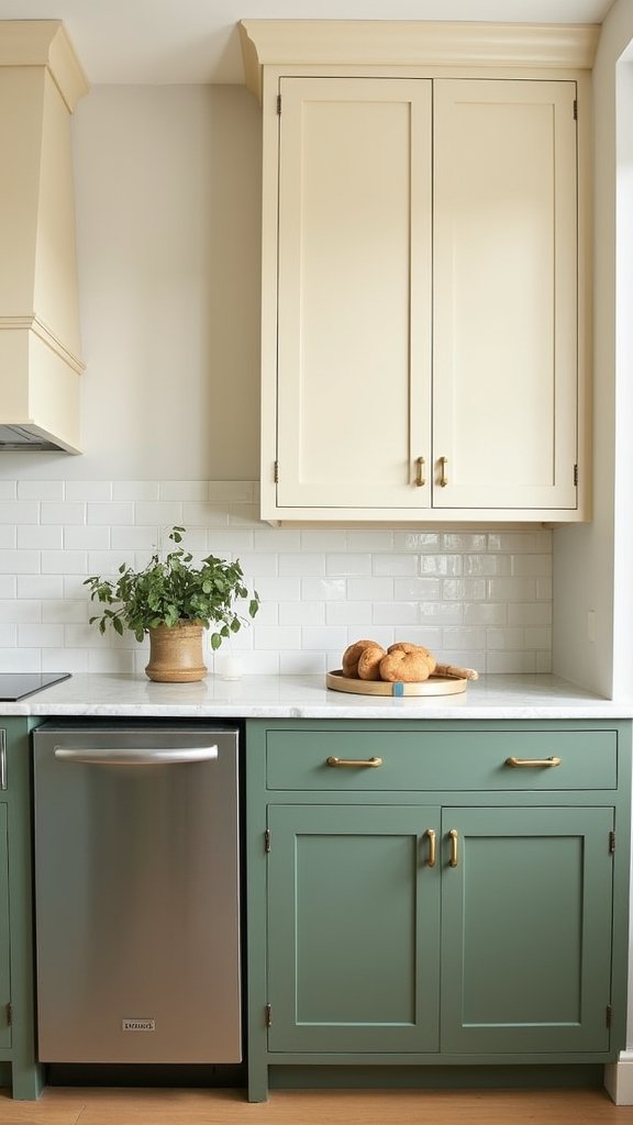 vertical color division kitchen