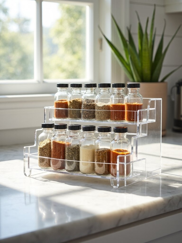 vertical space saving bottle organizers
