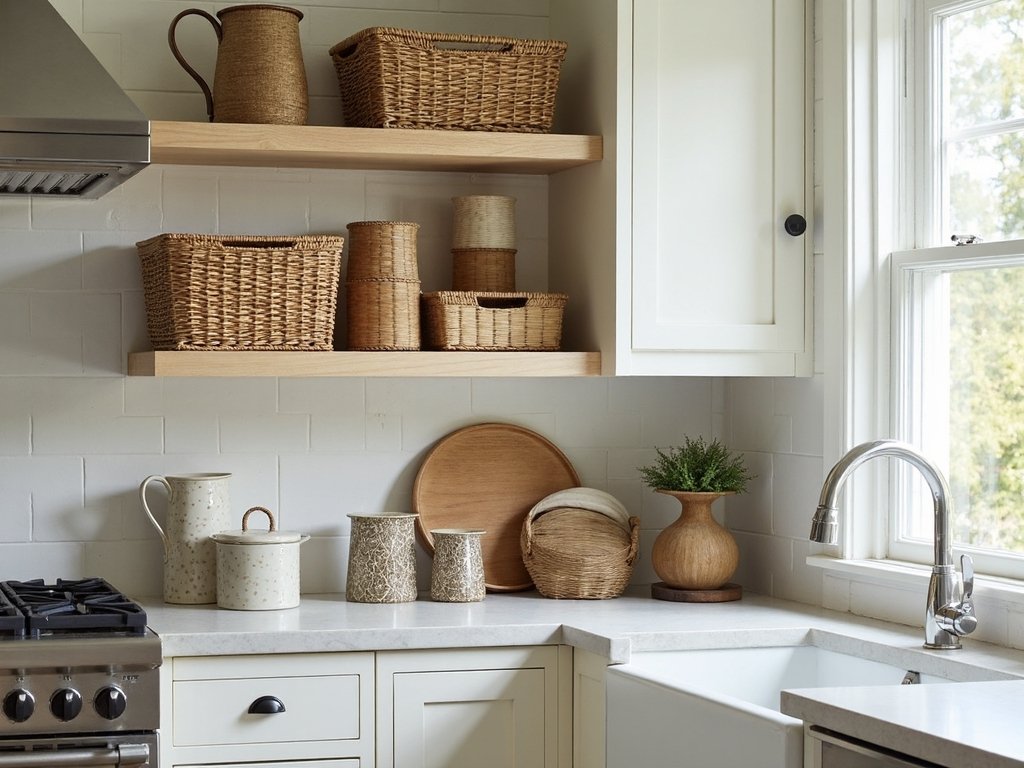 vertical storage above kitchen cabinets