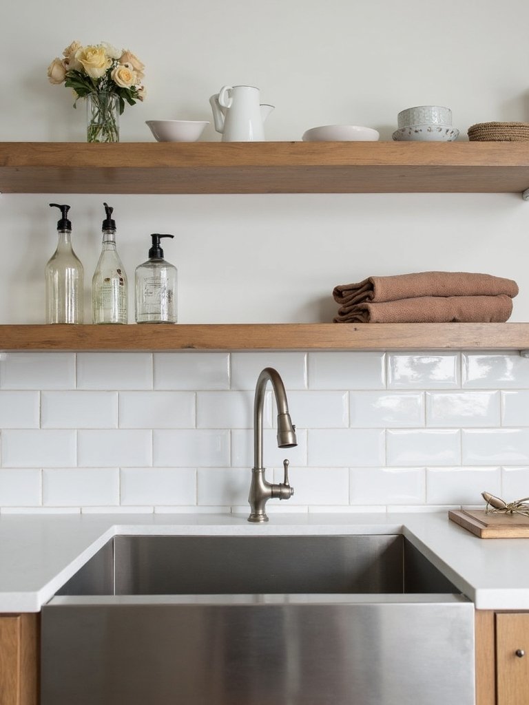 vertical storage above kitchen sink
