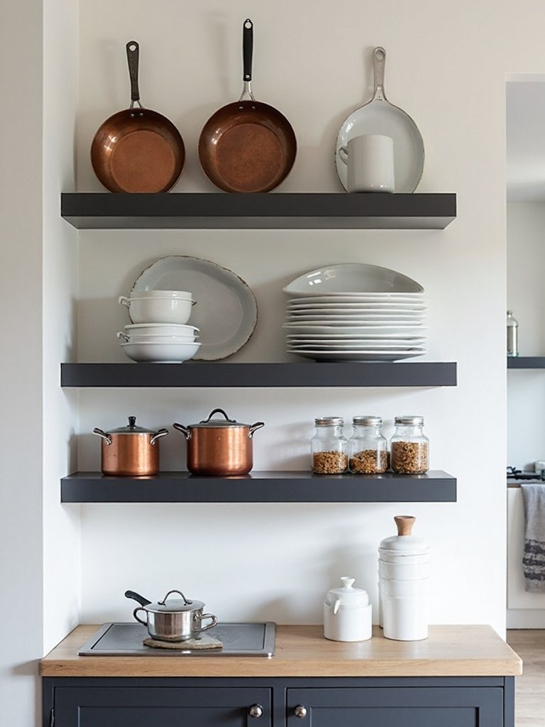 vertical storage enhances kitchen organization